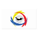 Skydiving Tricolor Emblem Business Cards