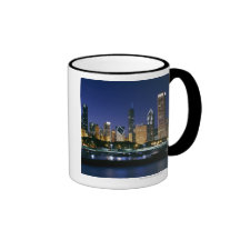 Skyline of Downtown Chicago at night Coffee Mug