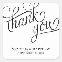 SLANTED | WEDDING THANK YOU LABEL SQUARE STICKERS