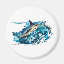 Slashing Marlin Jumping with Tuna Fridge Magnets