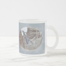 Slate Grey Nuthatch Songbird Seasons Greetings Coffee Mugs