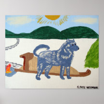 Sled Dog (Husky) -14x11 Poster