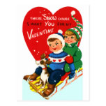 Sleddin' Valentine Postcard