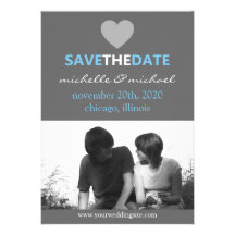 Sleek Save The Date Announcement (Light Blue)
