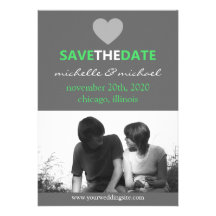 Sleek Save The Date Announcement (Lime Green)
