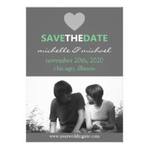 Sleek Save The Date Announcement (Mint Green)