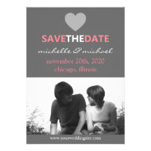 Sleek Save The Date Announcement (Pink)