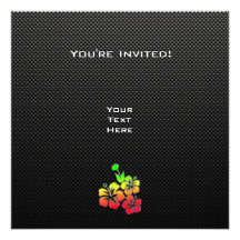 Sleek Tropical Flowers Personalised Announcements