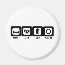 Sleep Lift Eat Repeat Refrigerator Magnets