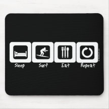 Sleep Surf Eat Repeat Mouse Pads