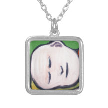 Sleeping Baby Buddha ( Buddhism pop art ) Necklaces