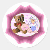 Sleeping Baby Round Sticker
