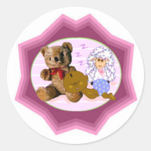 Sleeping Baby Round Stickers