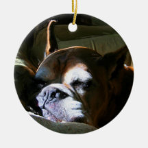 Sleeping Boxer Dog ornament