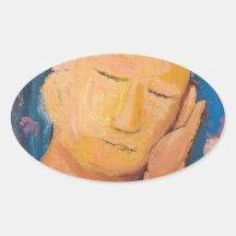 Sleeping Buddha (naive expressionism portrait) Stickers