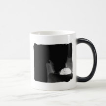 Sleeping Cat On Sofa - B&W Negative Coffee Mugs