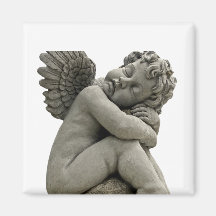 Sleeping Cherub Angel Sculpture Magnet