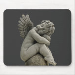 Sleeping Cherub Angel Sculpture Mousepad.