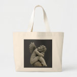 Sleeping Cherub Angel Sculpture Tote Back. Bag