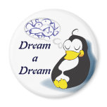 sleeping penguin dreaming about fish magnet magnets