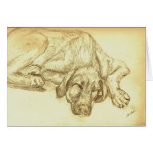Sleeping Puppy Irish Wolfhound Greeting Card