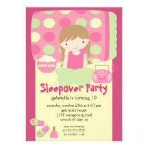 Sleepover Birthday Party Inviation Invitations