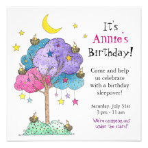 Sleepover, Birthday Party Invitation