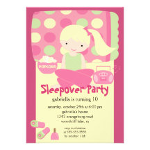 Sleepover Birthday Party Invitations