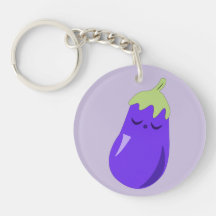 Sleepy Baby Eggplant keychain Acrylic Key Chains