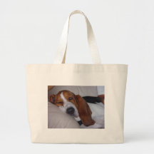 Sleepy Basset Hound Canvas Bags