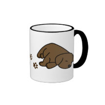 Sleepy Chocolate Lab Puppy Mug