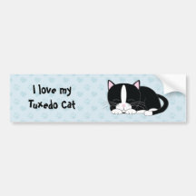 Sleepy Kitty {Tuxedo} Bumper Stickers