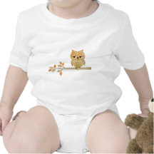 Sleepy Owl in Tree Baby Bodysuits