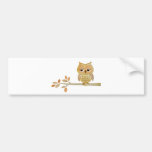 Sleepy Owl in Tree Bumper Stickers