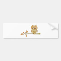 Sleepy Owl in Tree Bumper Stickers