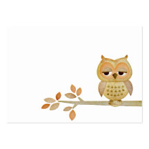 Sleepy Owl in Tree Business Card