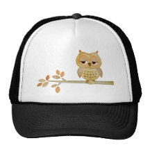 Sleepy Owl in Tree Mesh Hats