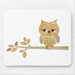 Sleepy Owl in Tree Mousepads