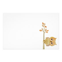 Sleepy Owl in Tree Stationery