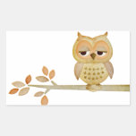 Sleepy Owl in Tree Sticker