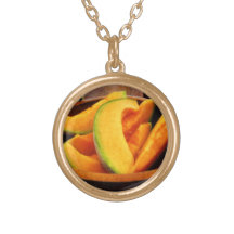 Slices of Cantaloupe Personalized Necklace