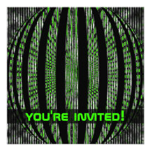 Slightly Spacy Green Party Invitations