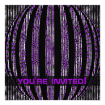 Slightly Spacy Tech Purple Party Invitation