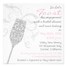Sliver Raise Your Glass Invitation