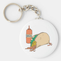 sloppy taco with salsa keychain