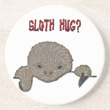 Sloth Hug Baby Sloth Beverage Coaster