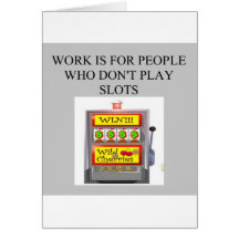 slots player casino gambler greeting card