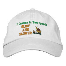 Slow And Slower Snail Embroidered Hat