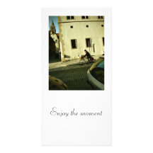 Slow bike riding with your dog photo card