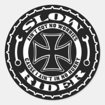 Slow Rider Round Sticker